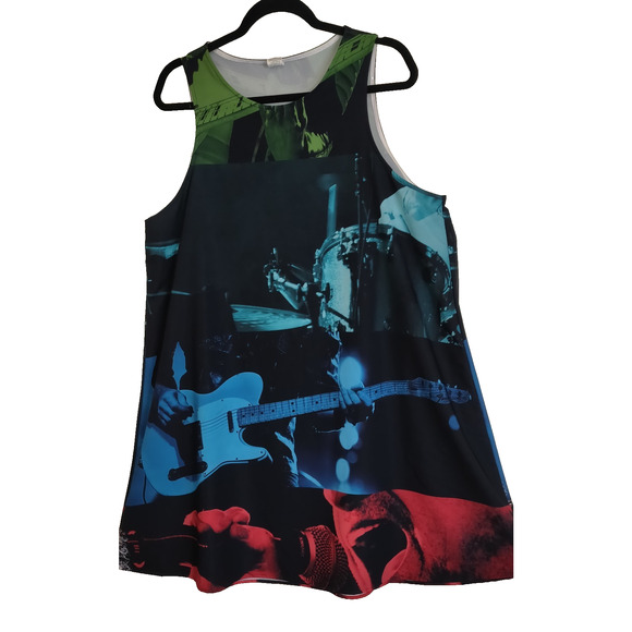 Musicians Band Rock N Roll Dress Drumset Fender Guitar Drums Microphone Sz 2XL - Picture 1 of 16
